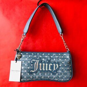 Juicy couture poker face  shoulder bag  Color Blue Denim / Silver